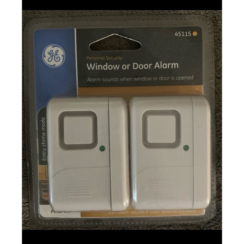 GE 45115 Window/Door Alarm 2-Pack White Battery Powered Indoor for Windows